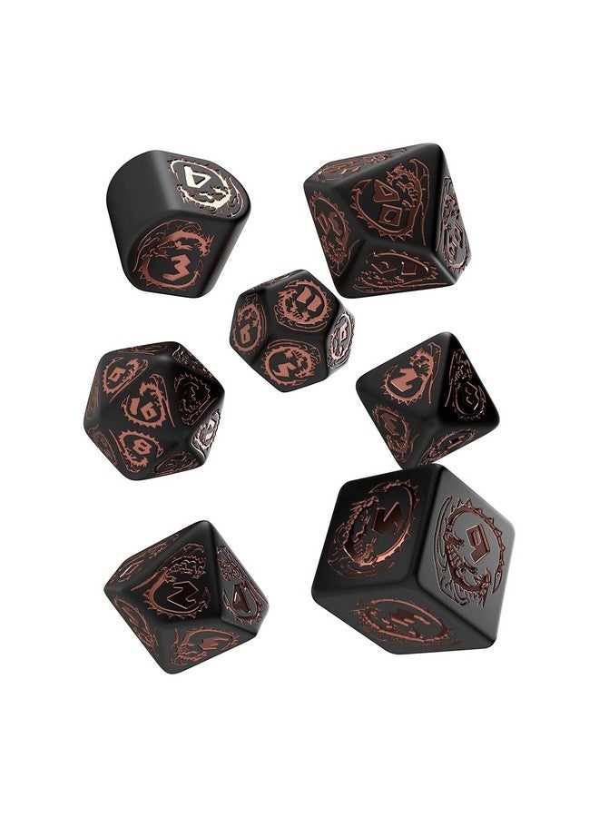 Q WORKSHOP Dragons Modern Dice Set Black & Copper - Image 2