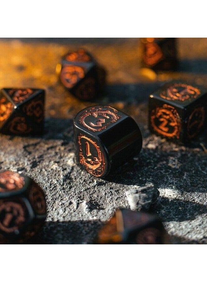 Q WORKSHOP Dragons Modern Dice Set Black & Copper - Image 5