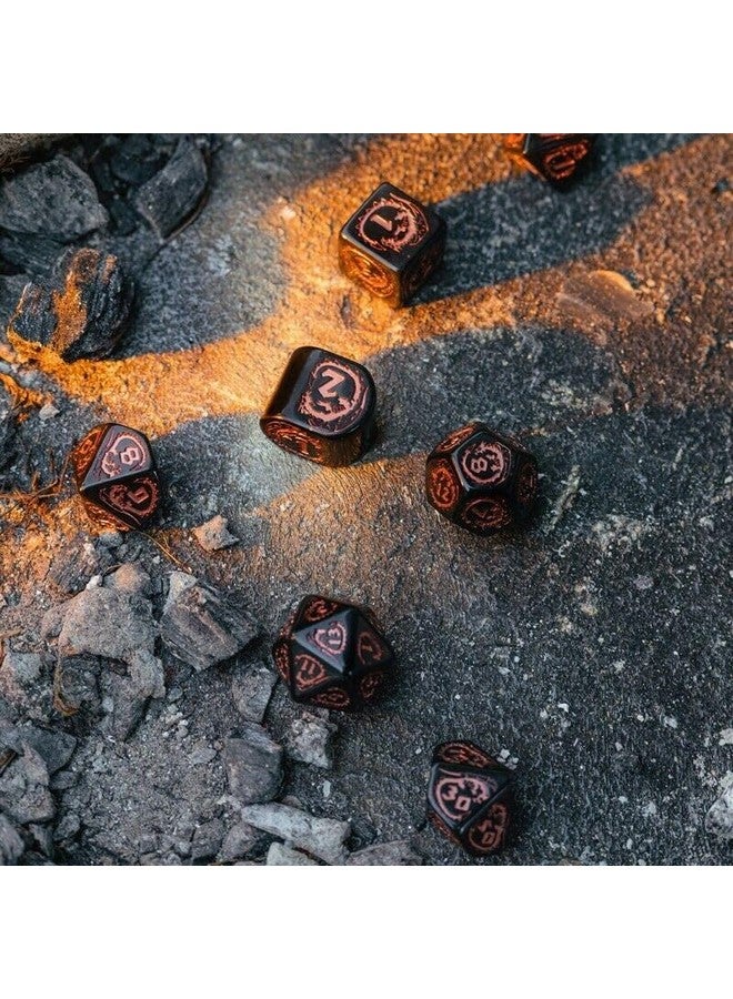 Q WORKSHOP Dragons Modern Dice Set Black & Copper - Image 4