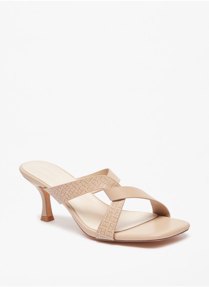 Flora Bella By Shoexpress - Womens Printed Slip-On Sandals With Kitten Heel - Image 1