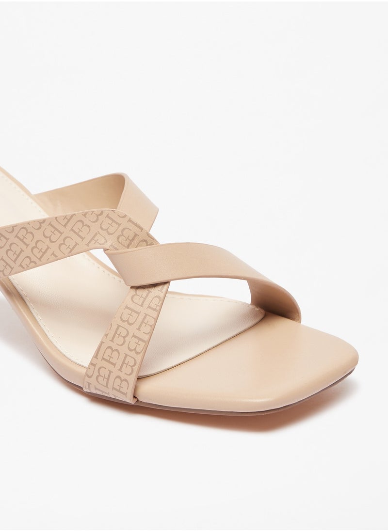 Flora Bella By Shoexpress - Womens Printed Slip-On Sandals With Kitten Heel - Image 1