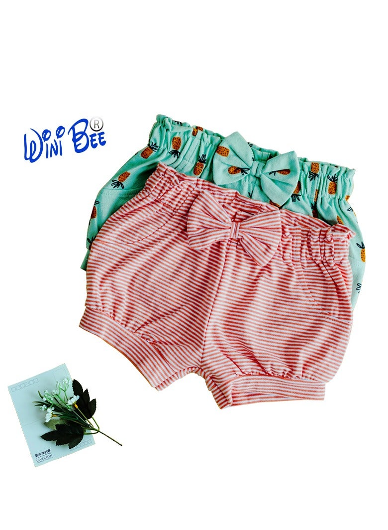WiNi BEE Baby Shorts Newborn Girls Bombachos Bebe Striped Clothes Printed Baby Bloomers Kids Toddler Trousers Casual PP Pants 0-24Months - Image 2