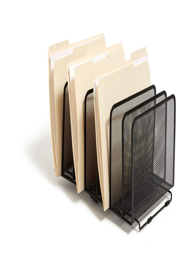 TRU RED Wire Mesh File Organizer, 7‑Compartment - Vertical Desktop Sorter for Files, Folders & Mail - Image 1