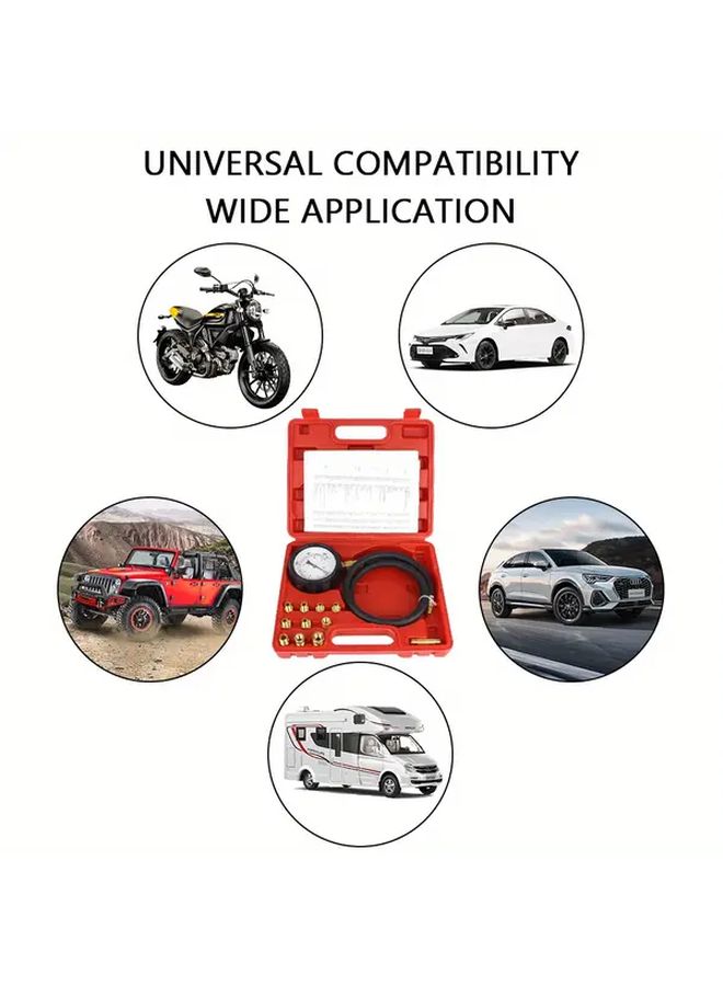 1 Set TU 11A Automotive Hydraulic Oil Pressure Gauge Kit Metal Diagnostic Service Tool Multi Function Transmission Pressure Gauge For Vehicle Maintenance - Image 4
