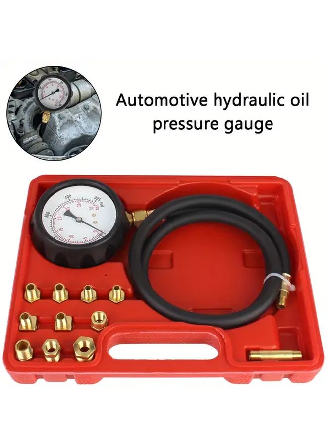 1 Set TU 11A Automotive Hydraulic Oil Pressure Gauge Kit Metal Diagnostic Service Tool Multi Function Transmission Pressure Gauge For Vehicle Maintenance - Image 1