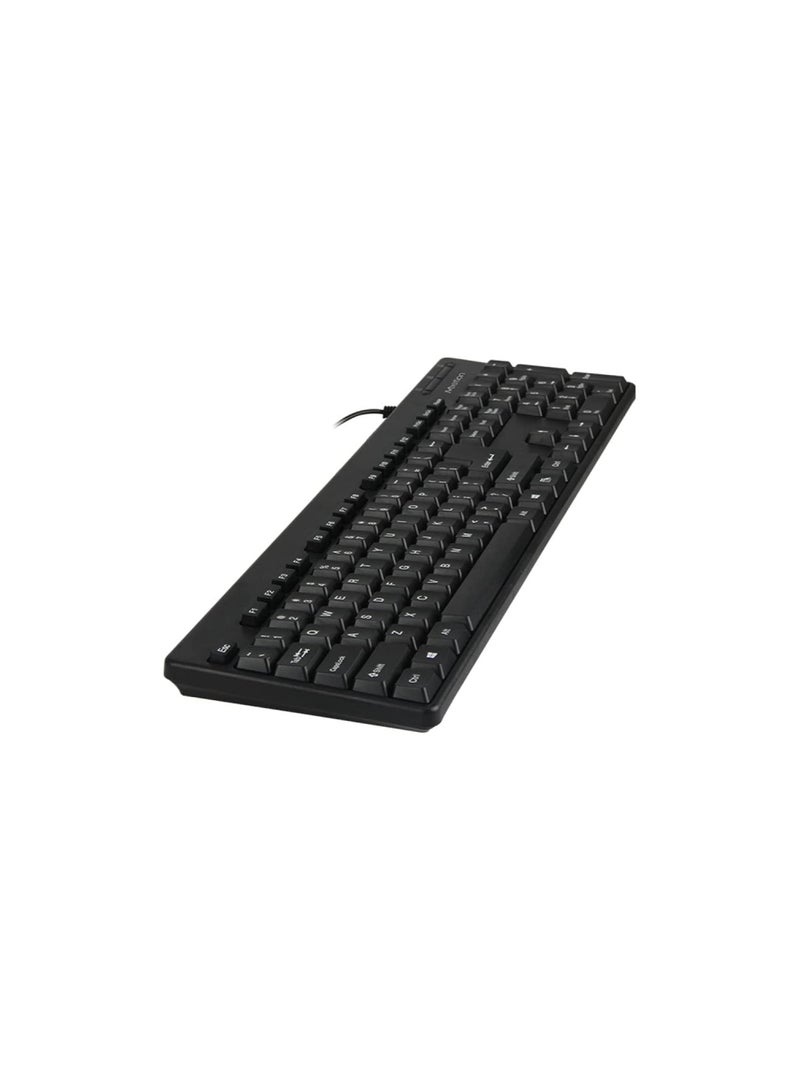 MeeTion MT-K100 USB Standard Wired Keyboard Arabic-Black