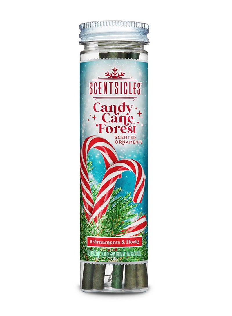 ScentSicles زينة معطرة برائحة غابة عيد الميلاد بعصا الحلوى - 1 زجاجة (6 قطع إجمالي)  - Image 1