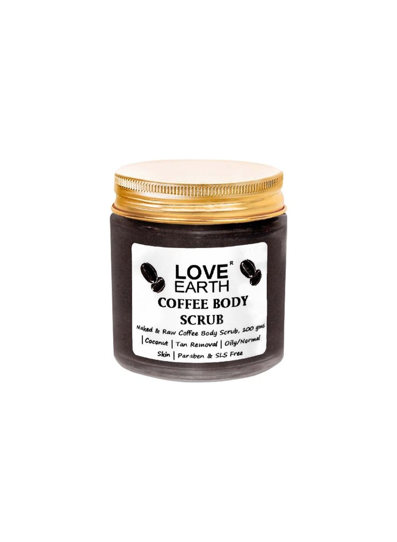 Love Earth Coffee Body Scrub With Organic Shea Butter & Vitamin E For Skin Moisturization & Tan Removal For Soft-Smooth Skin | Bathing Scrub with Coconut Oil | All Skin Types 100gm - Image 1