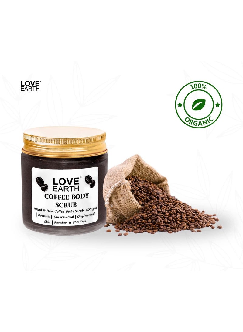 Love Earth Coffee Body Scrub With Organic Shea Butter & Vitamin E For Skin Moisturization & Tan Removal For Soft-Smooth Skin | Bathing Scrub with Coconut Oil | All Skin Types 100gm - Image 2