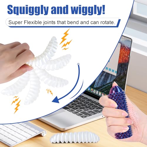comwish Little Ouchies Pain Fidget Portable Stim Tool Fidget Toy for Adults Pain Stim Fidget 3D Printed Spiky Grippie Stim Keychain for Anxiety Relief Novelty Gifts Blue GreenRose Blue2pcs - Image 5