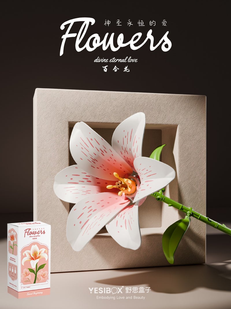 Penrose Small Particle Building Blocks Flower Simulation Lily of the Valley Tulip Peony Carnation Eternal Flower Building Block Toy