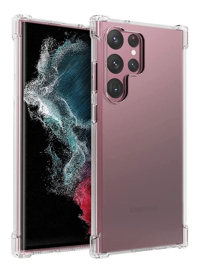 حافظة سامسونج جالاكسي S23 ألترا، حافظة سامسونج S23 ألترا شفافة للفتيات والنساء والأولاد، زوايا معززة، غلاف مرن من TPU لامتصاص الصدمات - Image 1