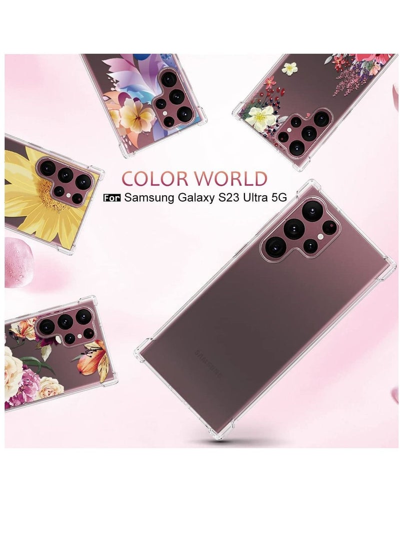 حافظة سامسونج جالاكسي S23 ألترا، حافظة سامسونج S23 ألترا شفافة للفتيات والنساء والأولاد، زوايا معززة، غلاف مرن من TPU لامتصاص الصدمات - Image 5