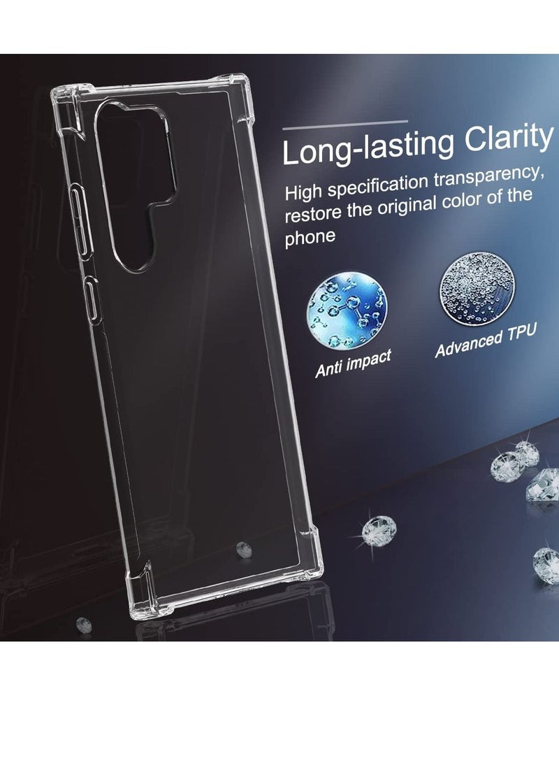 حافظة سامسونج جالاكسي S23 ألترا، حافظة سامسونج S23 ألترا شفافة للفتيات والنساء والأولاد، زوايا معززة، غلاف مرن من TPU لامتصاص الصدمات - Image 4