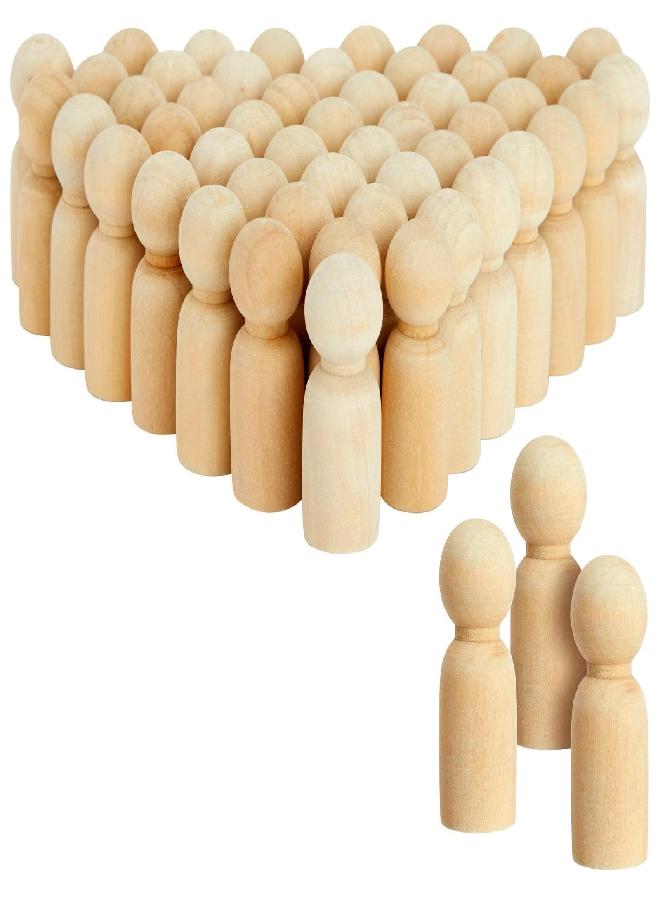 Bright Creations Peg Dolls for Doll Making Supplies, Painting & Craft - Wooden Peg People for Crafts - Unfinished, 2.4 in, Natural, 50 Pack - Image 1