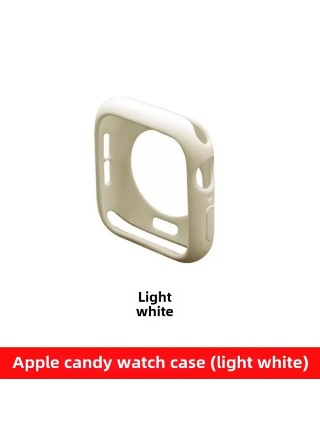 Generic - Half Pack TPU Watch Case For Apple Iwatchs10 Soft Case Ultra49mm Candy Color Frosted Protective Cover-Color:Light White-Dimensions:Candy Shell (41mm) With Packaging - Image 1