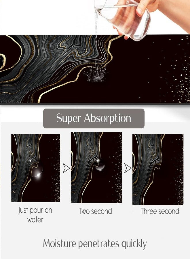 Arcanine Extra Long Kitchen Rug, Black and Gold Marble Decor Non Slip Kitchen Runner Rug with Rubber Backing, Absorbent Quick Dry Bath Mats for Bathtub, Bathroom, Kitchen. (AR-01) - Image 3