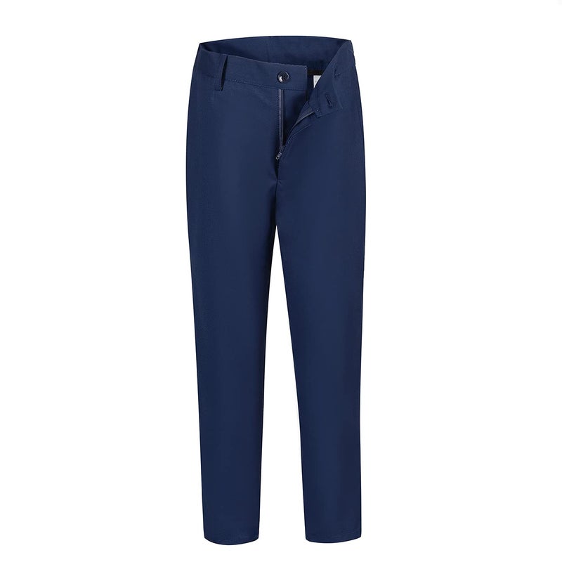 Lycody Boys' Flat Front Dress Pants for Kids Navy School Uniforms Pants with Adjustable Waist Size 10 - Image 3