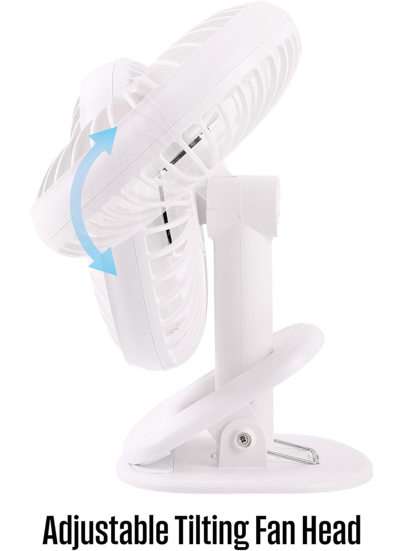 Westinghouse Westinghouse Portable Clip-On Desk Fan – 3 Speed Rechargeable Battery Operated Fan with Adjustable Tilt, Compact Quiet Cooling for Home, Office, and Travel – 190mm x 140mm  - Image 3