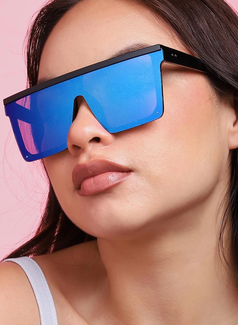 Haute Sauce Tinted Lens Black Frame Oversized Sunglass