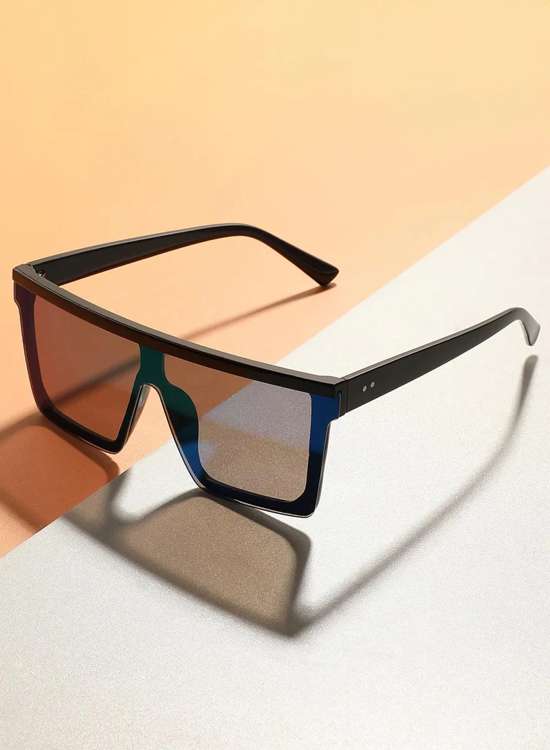 Haute Sauce Tinted Lens Black Frame Oversized Sunglass