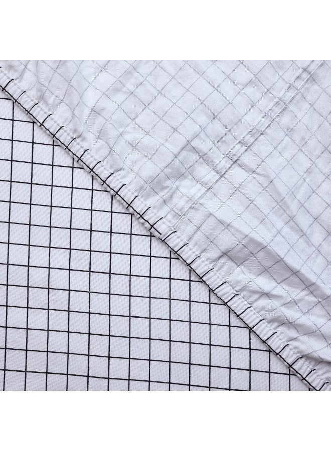 Home Box Malta Stripe Printed Cotton Twin Fitted Sheet 200 x 33 x 120 cm - Image 5