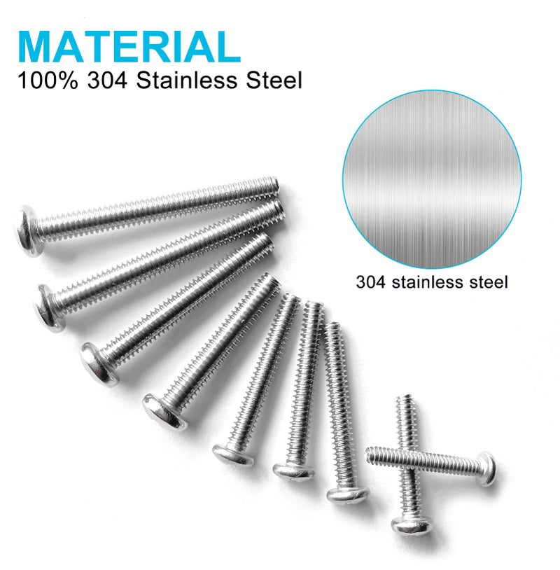Trivd Frol 750PCS #2-56#4-40#6-32#8-32 Phillips Pan Head Screws Bolt Nut Flat Washers 304 Stainless Steel Machine Screws Nuts Washers Assortment Kit (#2-56#4-40#6-32#8-32) - Image 3
