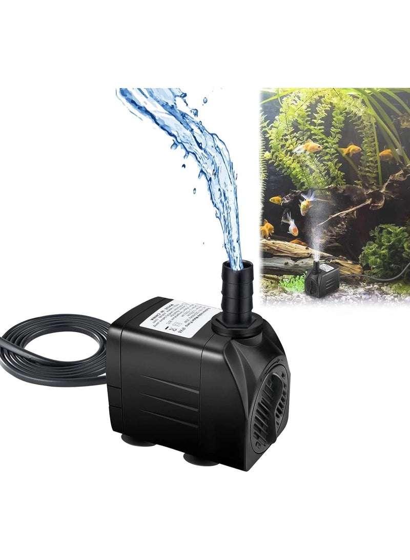 Azonee Mini Submersible Water Pump Fountain Pump 16W Fish tank Water Pump, for Fish Tank Pond Aquarium Statuary Hydroponics Rockery fountain pump Indoor or Outdoor Fountain  - Image 1