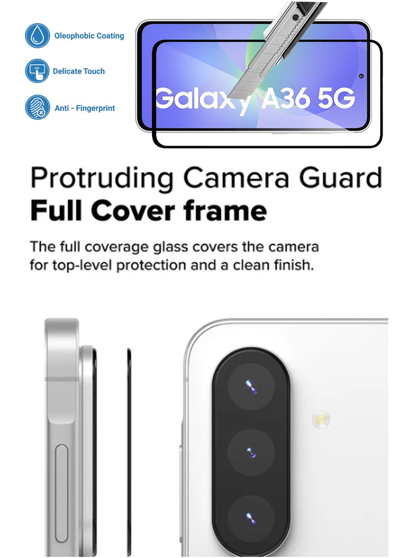 Generic - 2 in 1 Samsung Galaxy A36 Screen & Camera Protector - High Transparency Full Coverage Shield for Scratch & Impact Protection - Screen & Camera Protector for Samsung Galaxy A36 - Image 1