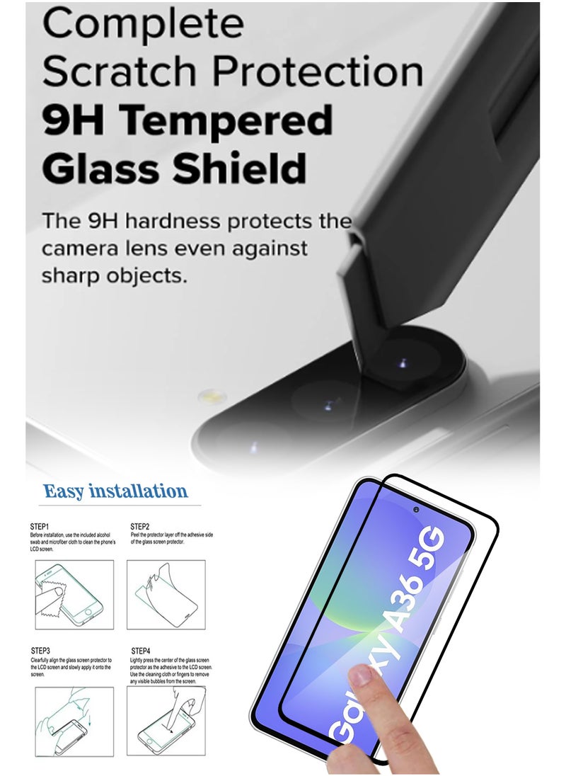 Generic - 2 in 1 Samsung Galaxy A36 Screen & Camera Protector - High Transparency Full Coverage Shield for Scratch & Impact Protection - Screen & Camera Protector for Samsung Galaxy A36 - Image 1