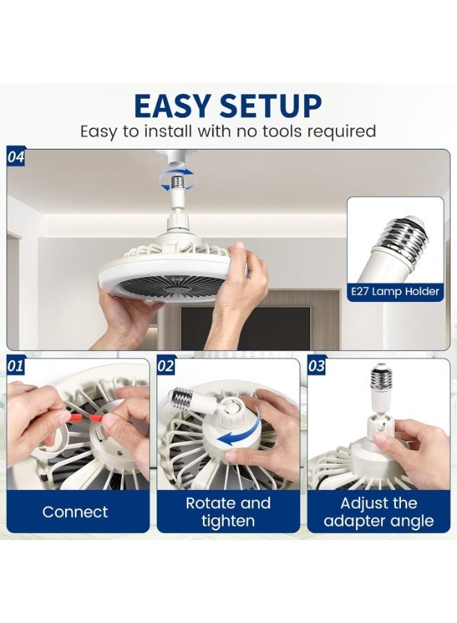 Enclosed Bladeless Ceiling Fan with Dimmable LED Light, E26 Bulb Base Installation, Remote Control, 3 Wind Speeds and 3 Light Modes - Image 5