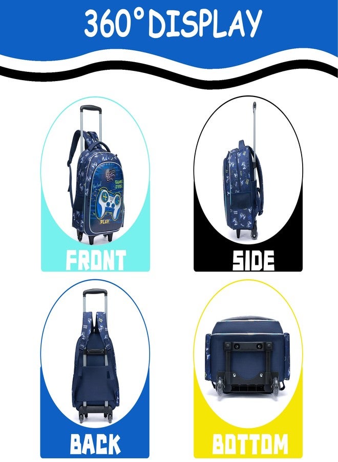 Oruiji Rolling Backpack for Girls Backpack with Wheels Sequin Wheeled Backpack with Lunch Bag and Pencil Case - Image 3