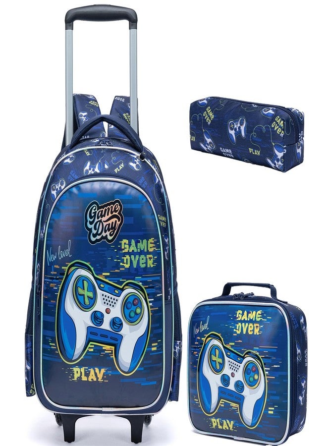 Oruiji Rolling Backpack for Girls Backpack with Wheels Sequin Wheeled Backpack with Lunch Bag and Pencil Case - Image 1