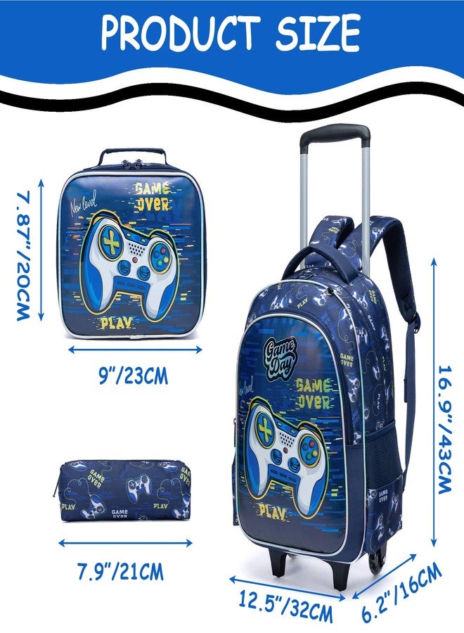 Oruiji Rolling Backpack for Girls Backpack with Wheels Sequin Wheeled Backpack with Lunch Bag and Pencil Case - Image 2