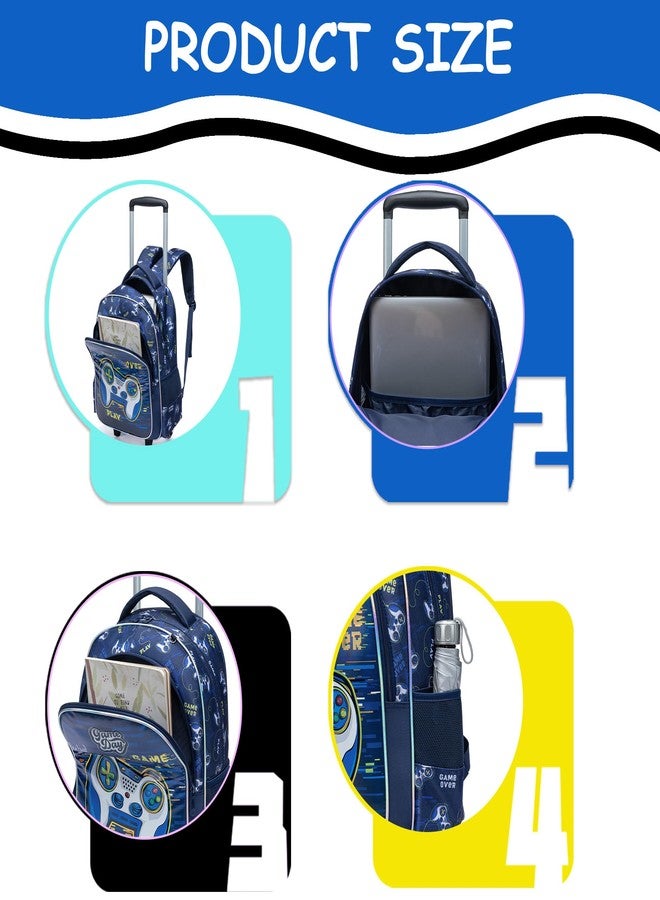 Oruiji Rolling Backpack for Girls Backpack with Wheels Sequin Wheeled Backpack with Lunch Bag and Pencil Case - Image 4