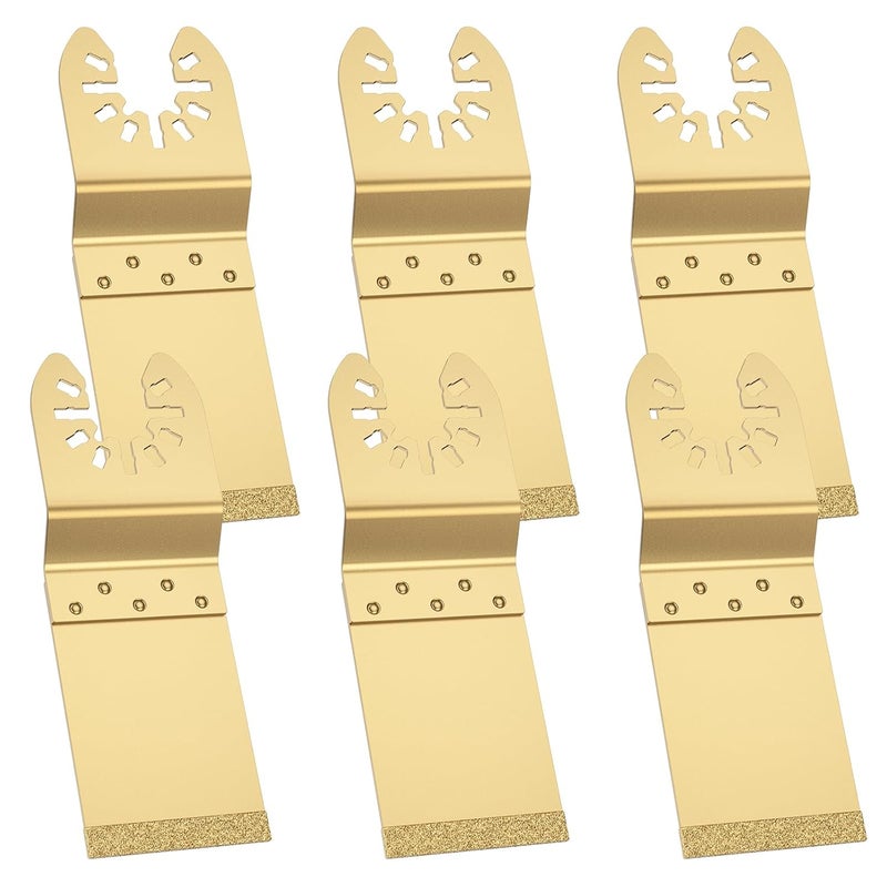 6 قطع من شفرات إزالة الملاط من كربيد مقاس 1 3 8 بوصة لآلات التذبذب المتعددة، شفرات عالية الصلابة باللون الذهبي - Image 2