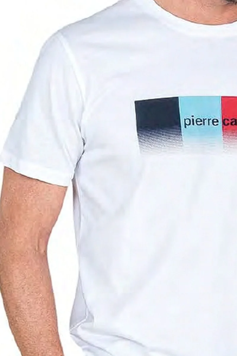 pierre cardin 6043 Men's Short Sleeve Combed Pajama Set-White
