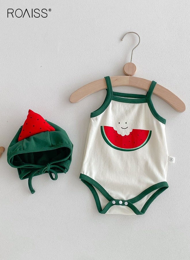 roaiss Baby 2PCS Romper Set with Cap, Sleeveless Baby Jumpsuits with Snap Closure, Cozy One-piece Bodysuit for Infants, Adorable Summer Vest for Newborns  - Image 3