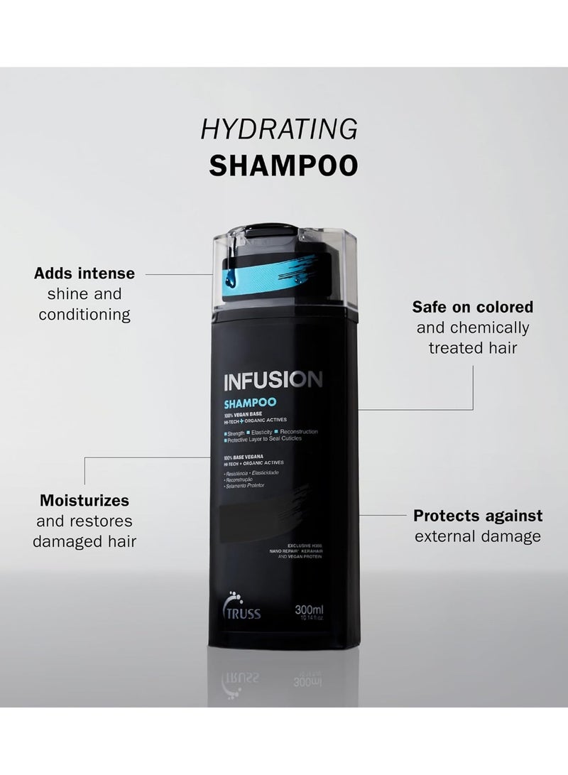 تروس شامبو تروس إنفيوجن | شامبو للعناية بالشعر للنساء والرجال | حماية اللون، إصلاح مضاد للشيخوخة وترطيب عميق | مع الكولاجين النباتي والكيراتين | علاج معزز للشعر 300 مل / 10.14 أونصة سائلة - Image 2