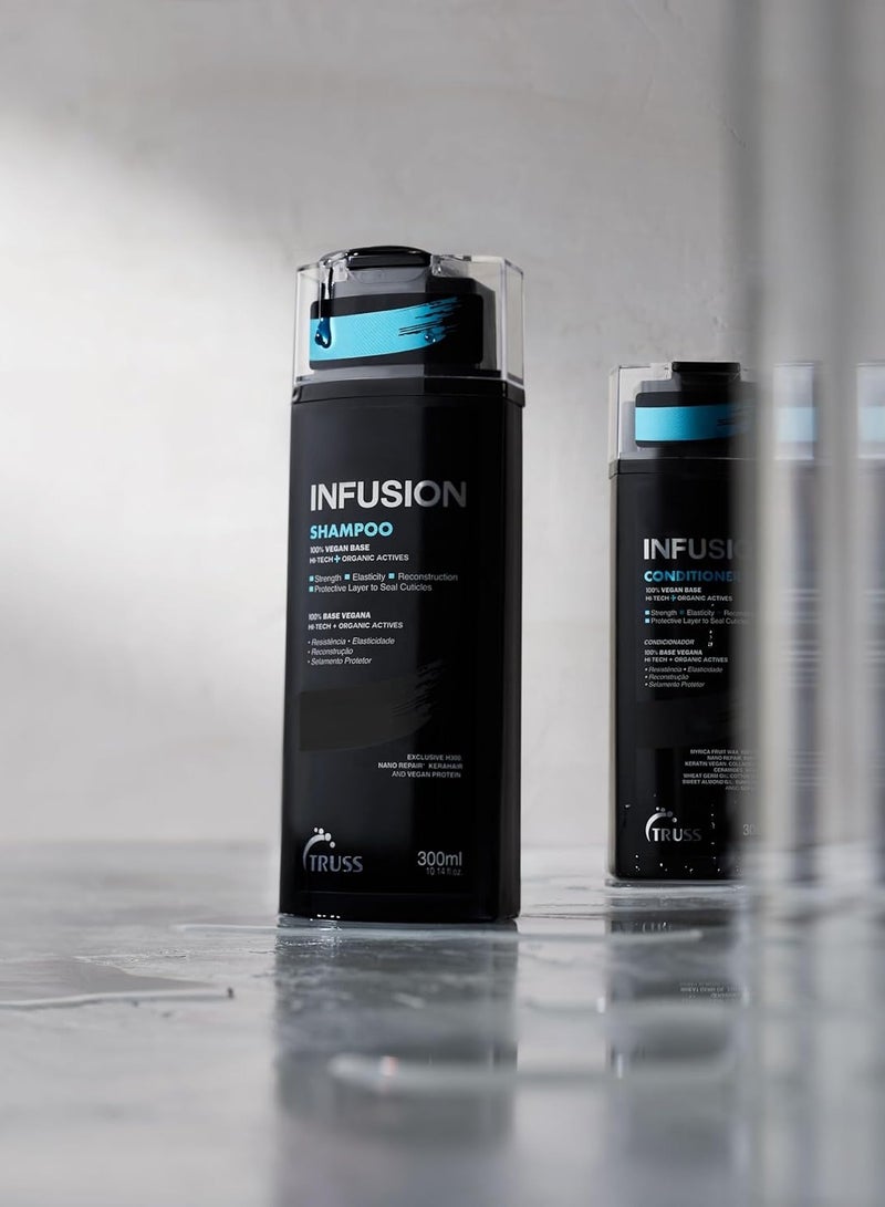 تروس شامبو تروس إنفيوجن | شامبو للعناية بالشعر للنساء والرجال | حماية اللون، إصلاح مضاد للشيخوخة وترطيب عميق | مع الكولاجين النباتي والكيراتين | علاج معزز للشعر 300 مل / 10.14 أونصة سائلة - Image 3