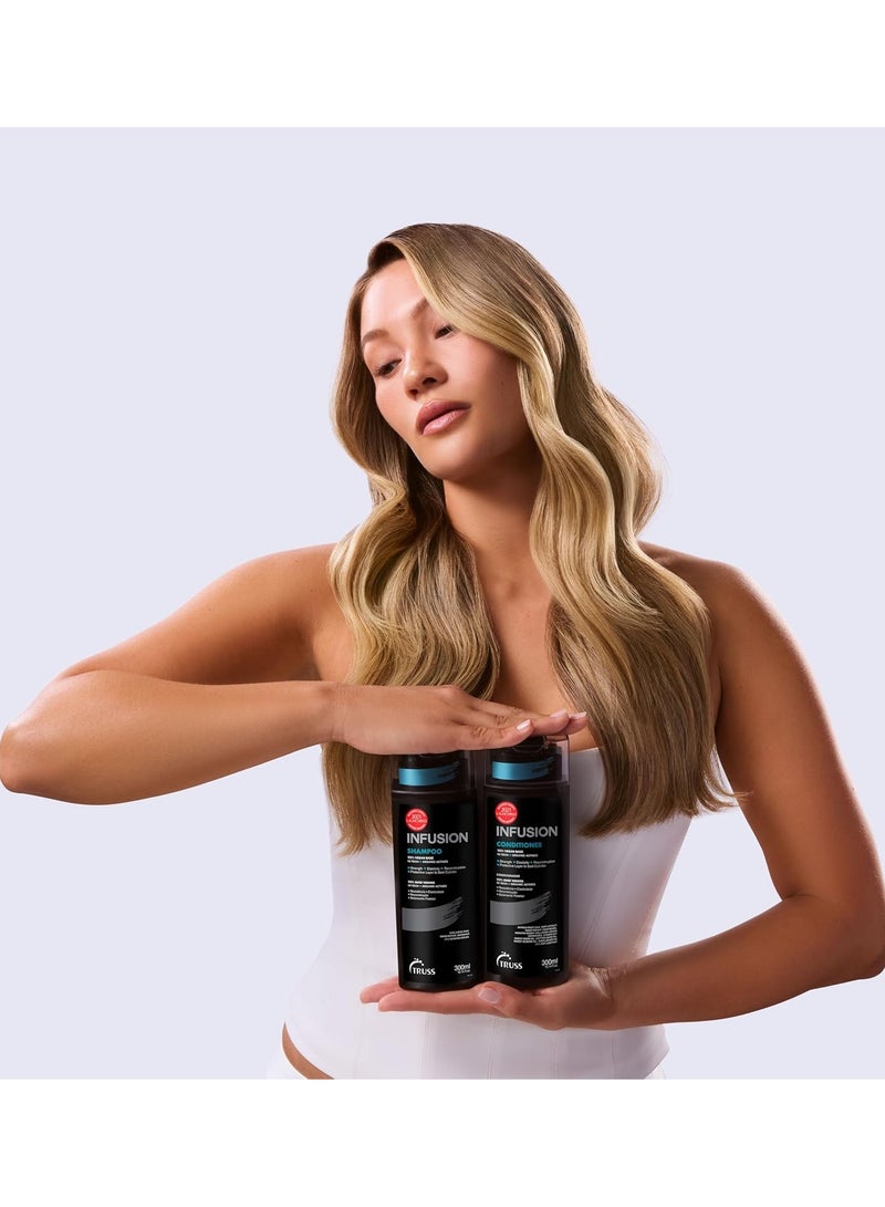 تروس شامبو تروس إنفيوجن | شامبو للعناية بالشعر للنساء والرجال | حماية اللون، إصلاح مضاد للشيخوخة وترطيب عميق | مع الكولاجين النباتي والكيراتين | علاج معزز للشعر 300 مل / 10.14 أونصة سائلة - Image 5