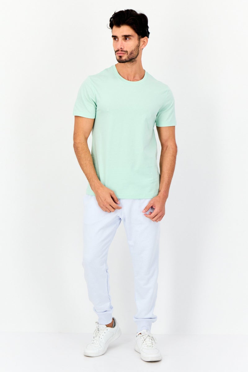VINCE CAMUTO Men Crew Neck Short Sleeve Plain T-Shirt, Mint Green - Image 2