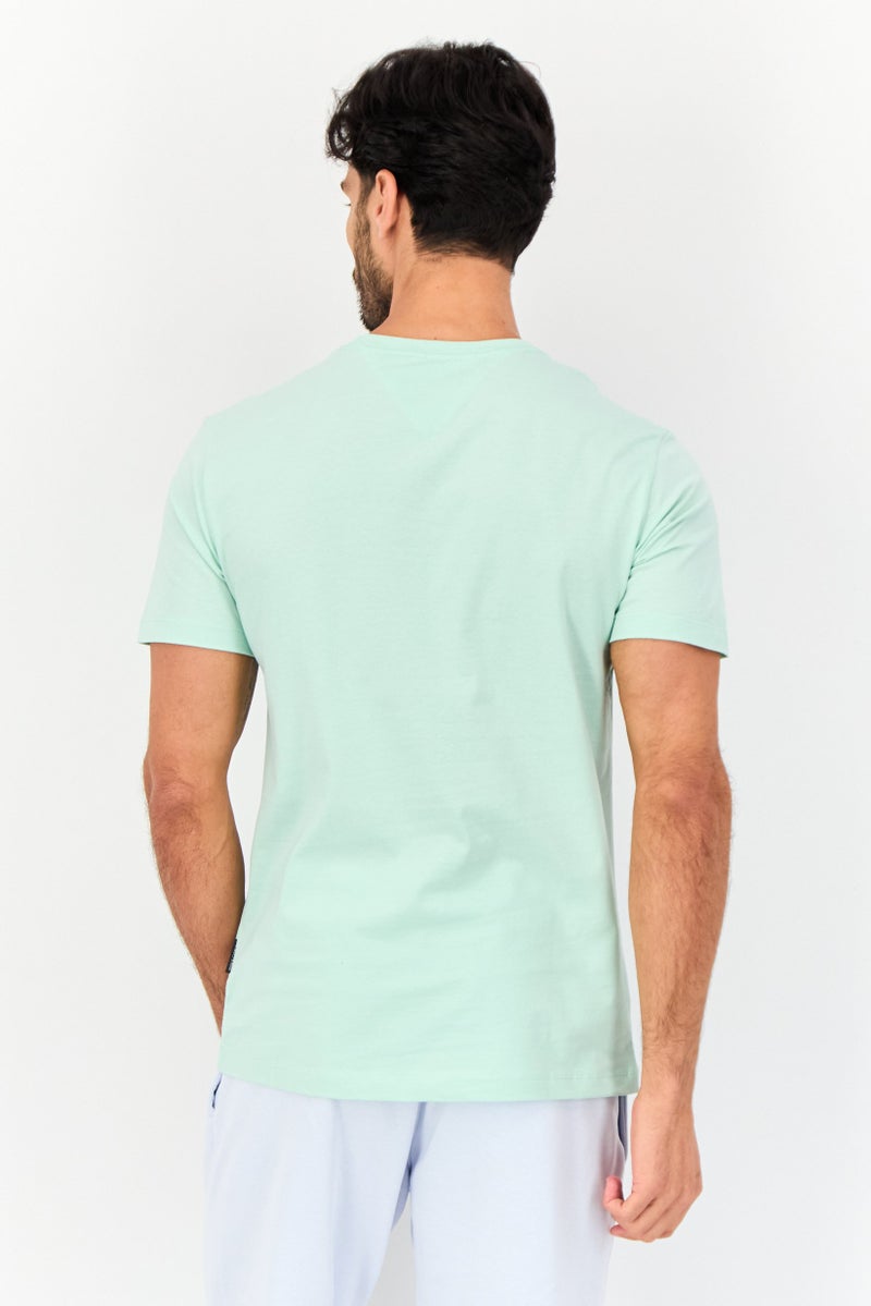 VINCE CAMUTO Men Crew Neck Short Sleeve Plain T-Shirt, Mint Green - Image 3