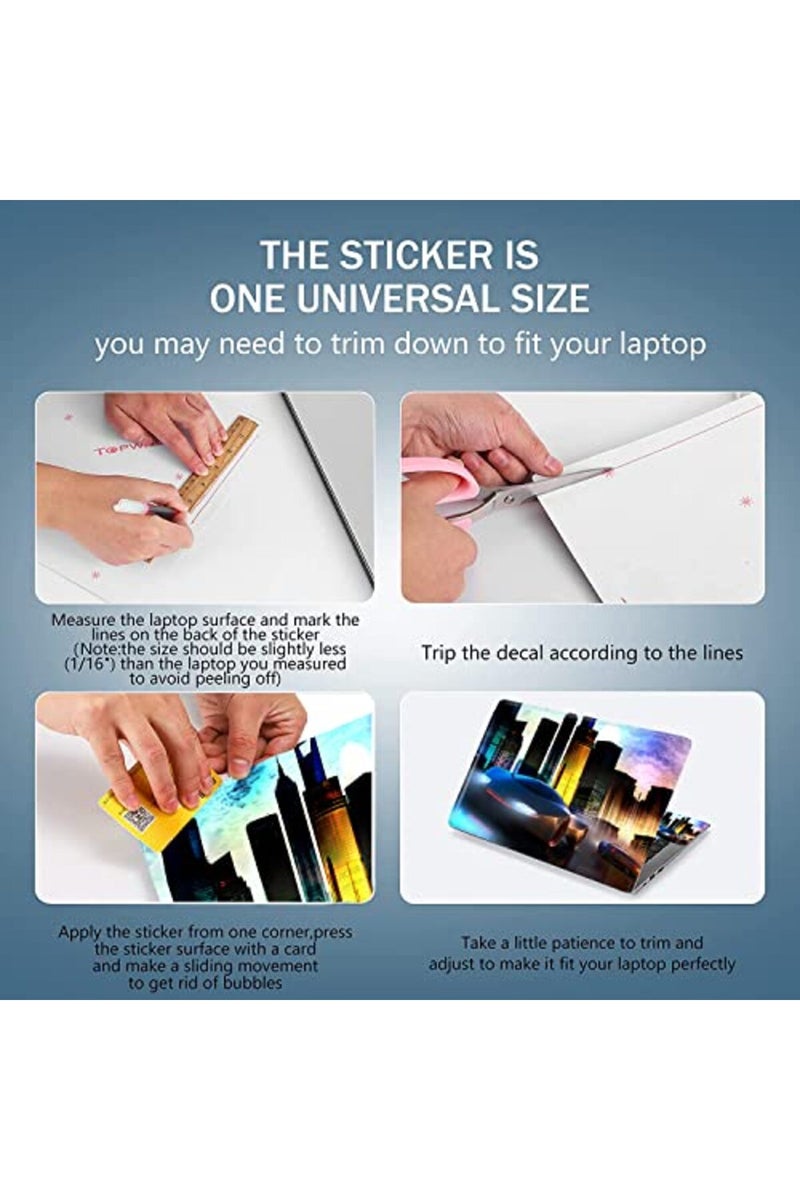 AORTDES City Car 14 15 15.4 15.6 Inches Personalized Laptop Skin Sticker Decal Universal Netbook Skin Sticker Reusable Notebook PC Art Decal Protector Cover - Image 2