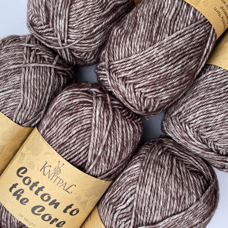 Cotton to The Core Cotton Yarn for Crocheting 6 Skeins 852Yds300G Free Patterns  Soft Baby Yarn for Knitting  3 DK Light Worsted Weight  Chocolate Brown
