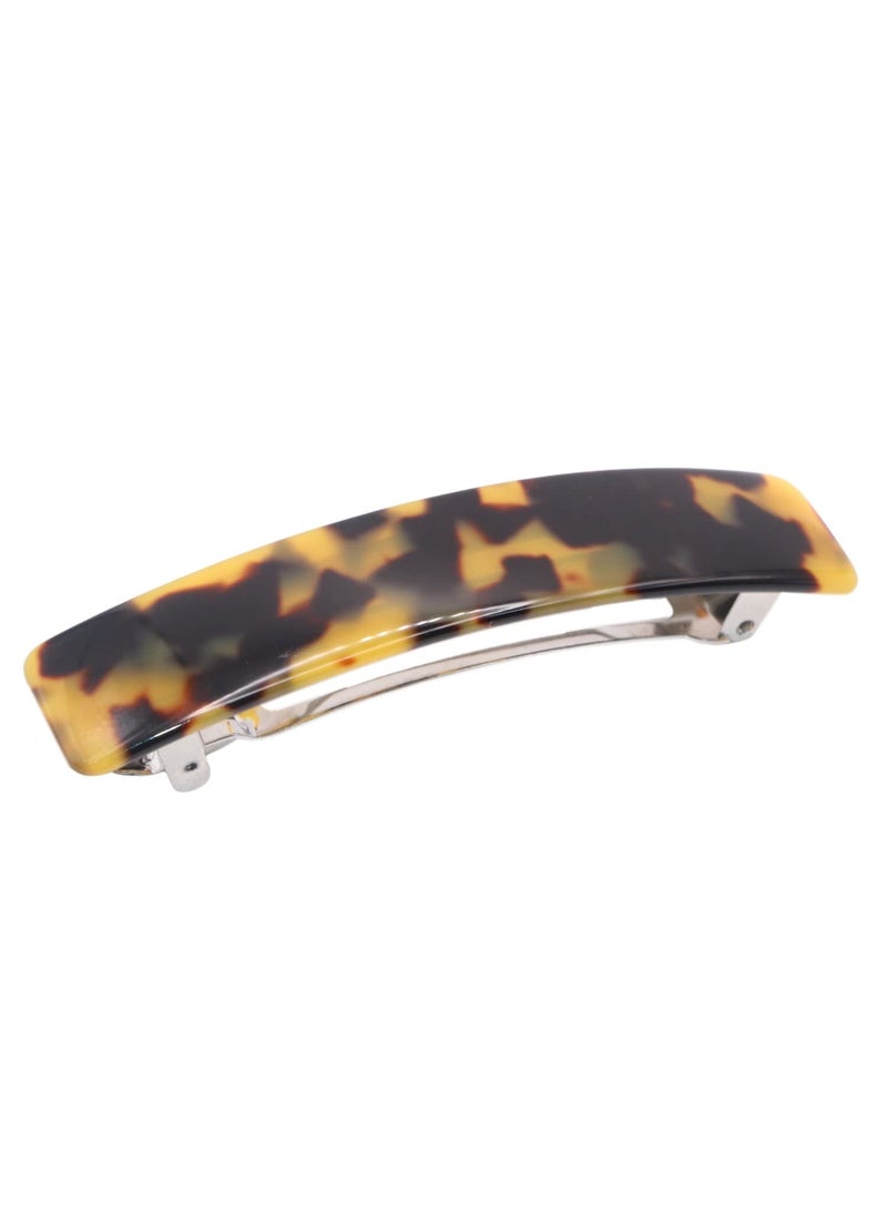 French Amie - French Amie Oblong Handmade 3.5" Celluloid No Slip Hair Clip Barrette for Women, Made in France (Tokyo Shell) - Image 1