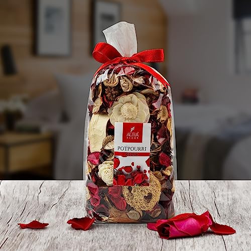 AURA DECOR AuraDecor 150gm Dried Natural Fragrance Potpourri with Petals & Buds || Pot Pourrie || Potpurrie (English Rose) - Image 2