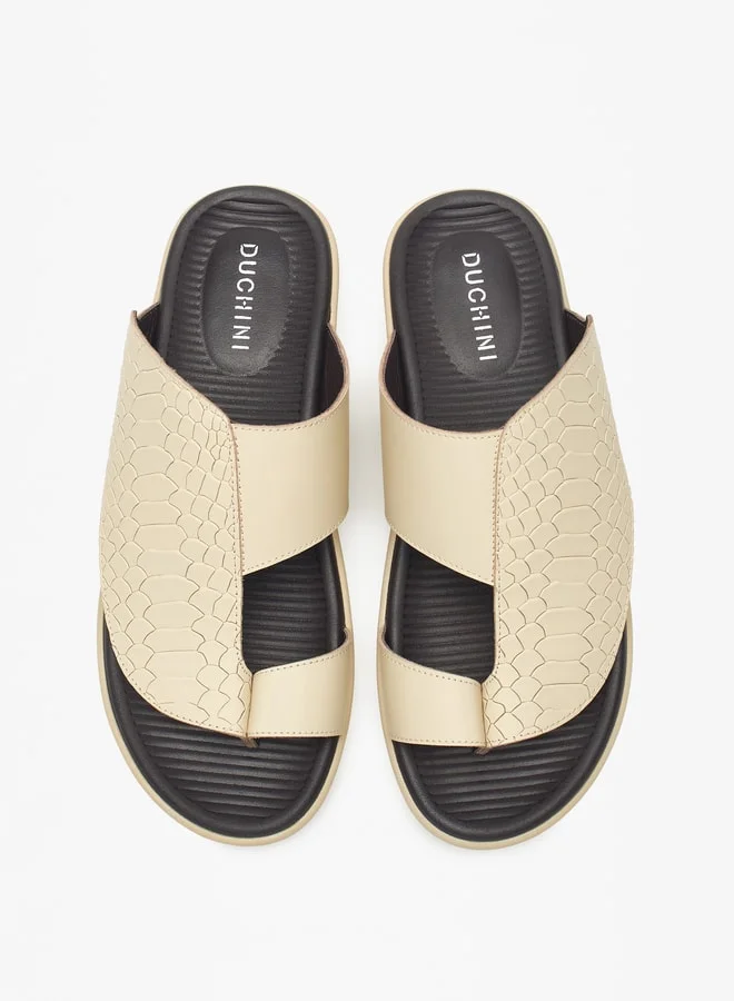 DUCHINI Men Textured Slip-On Arabic Sandals
