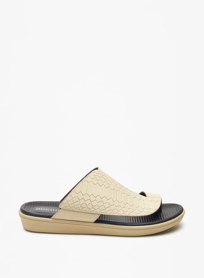 DUCHINI Men Textured Slip-On Arabic Sandals