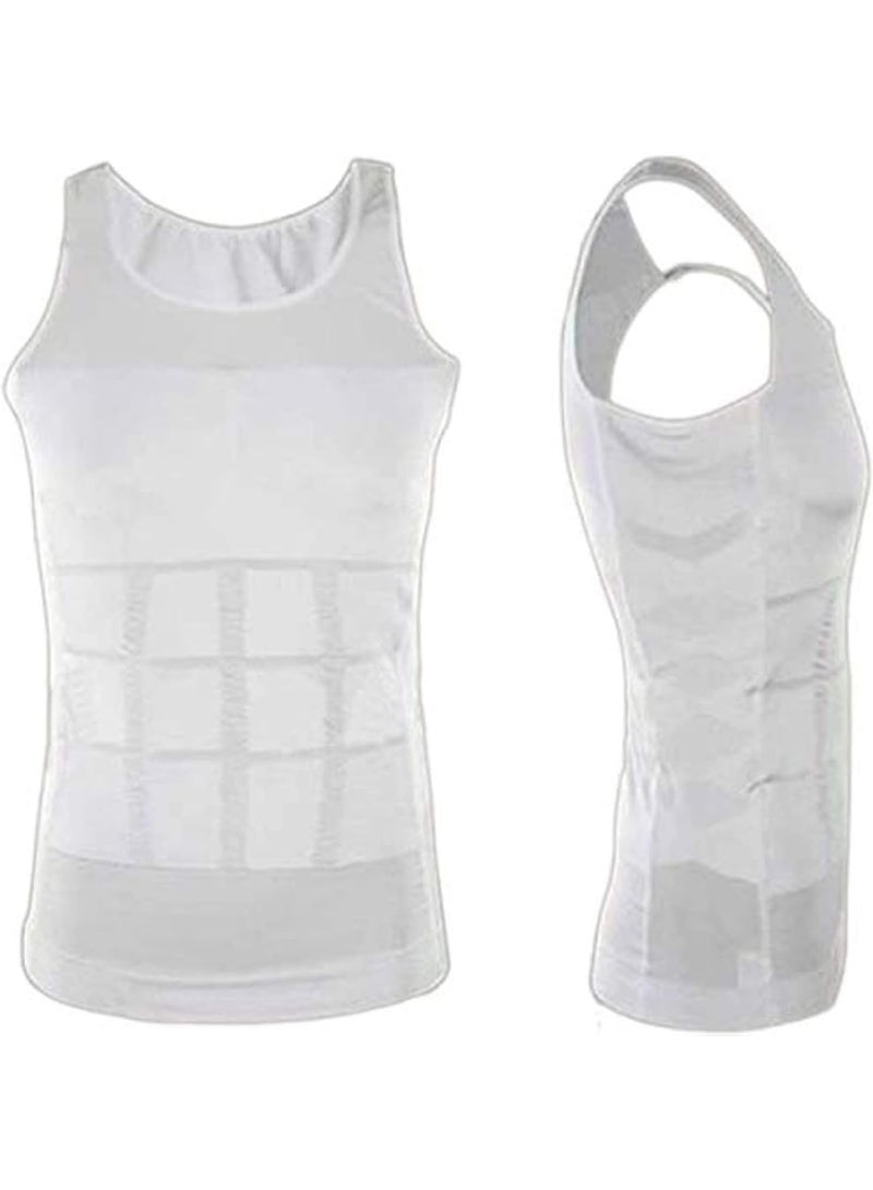 Men's Body Support Compression Shirt, Slim Fit Stretch Undershirt for Everyday Wear and Comfortable Shaping, Medium